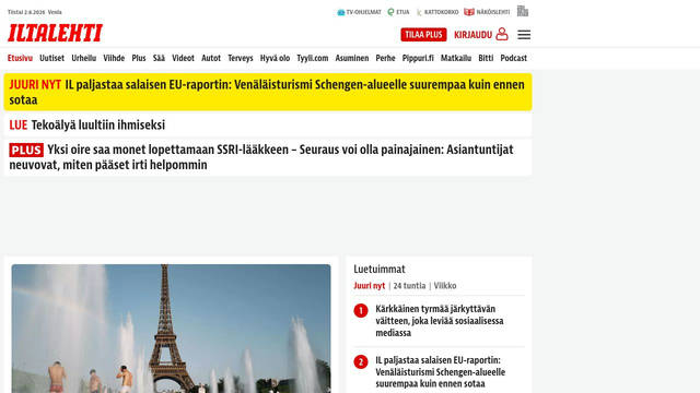 Screenshot: iltalehti.fi - uses League Spartan