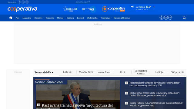 Screenshot: cooperativa.cl - uses Chakra Petch Screenshot: cooperativa.cl - uses Chakra Petch