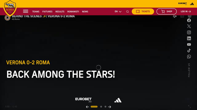 Screenshot: asroma.com - uses As Roma