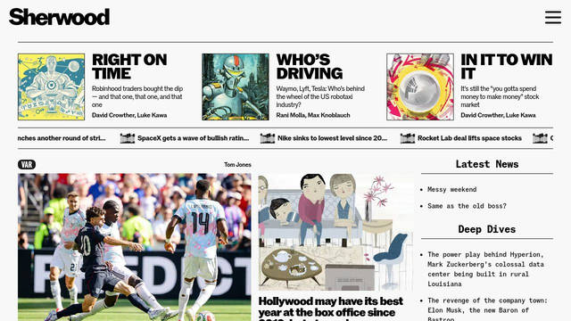 Screenshot: sherwood.news - uses PP Right Serif