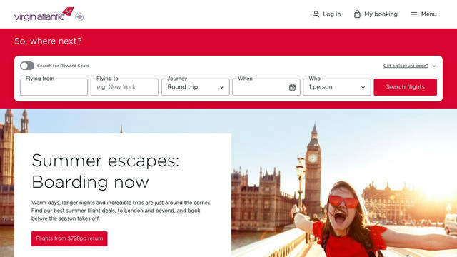 Screenshot: virginatlantic.com - uses Gotham Screenshot: virginatlantic.com - uses Gotham