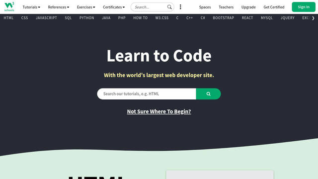 Screenshot: w3schools.com - uses Freckle Face