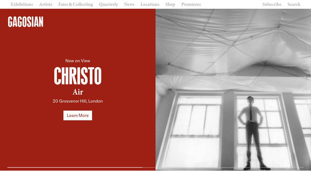 Screenshot: gagosian.com - uses GagosianHeadline