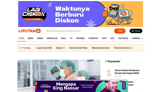Screenshot: liputan6.com - uses Big Shoulders Text