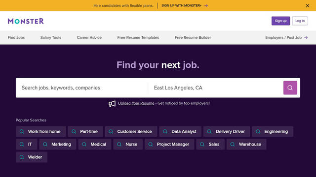 Screenshot: monster.com - uses Proxima Nova SemiBold