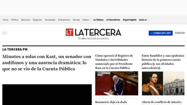 Screenshot: latercera.com - uses Joly Headline