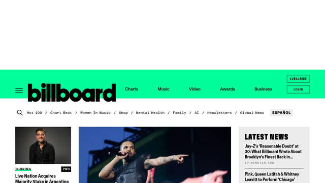 Screenshot: billboard.com - uses attribute-mono