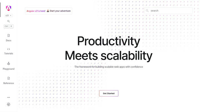 Screenshot: angular.io - uses Inter Tight