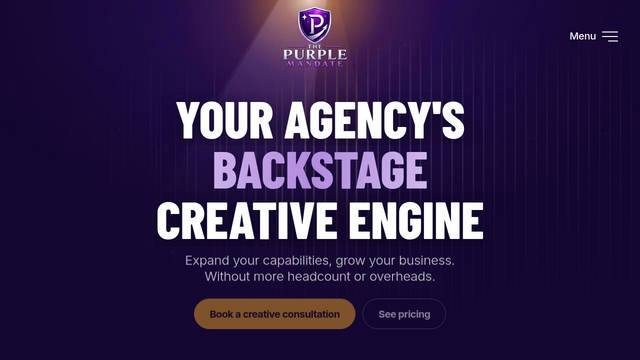 Screenshot: thepurplemandate.com - uses Newsreader