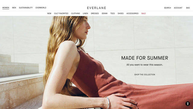 Screenshot: everlane.com - uses Maison Neue Medium