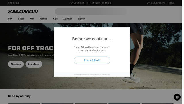 Screenshot: salomon.com - uses salomonSansFont