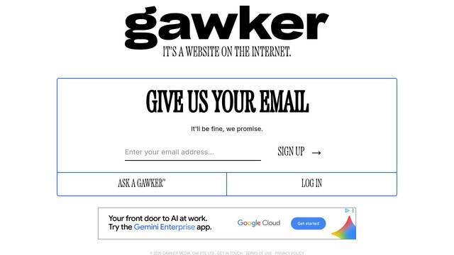 Screenshot: gawker.com - uses etna-x-condensed