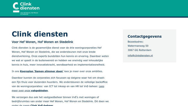 Screenshot: clinkdiensten.nl - uses VerdanaBold