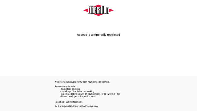 Screenshot: liberation.fr - uses LibeSans-Ultra