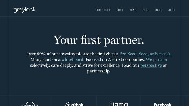 Screenshot: greylock.com - uses miller-display