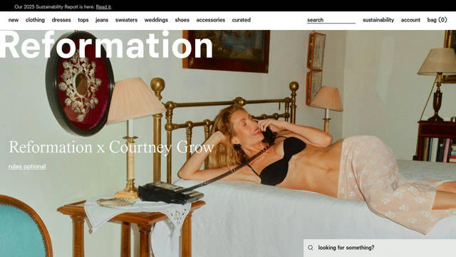 Screenshot: reformation.com - uses Newtime R