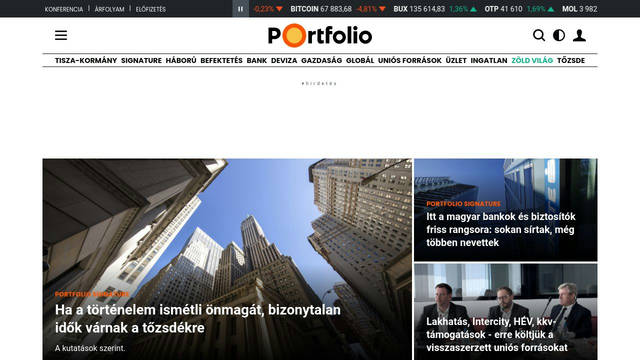 Screenshot: portfolio.hu - uses PfIcons
