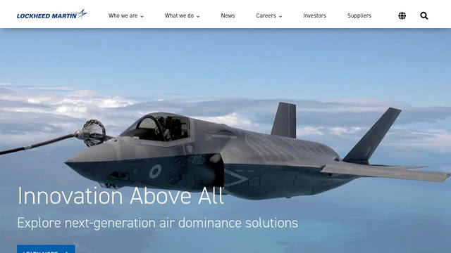 Screenshot: lockheedmartin.com - uses DIN W01 Regular
