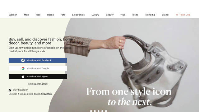 Screenshot: poshmark.com - uses graphik Screenshot: poshmark.com - uses graphik