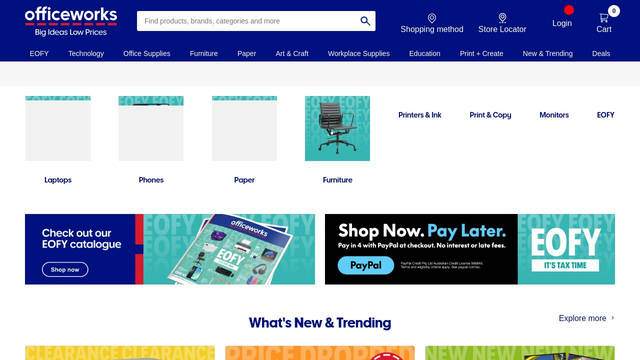 Screenshot: officeworks.com.au - uses officeworks