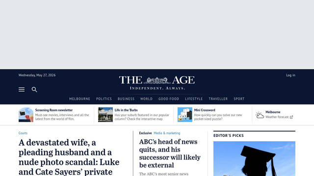 Screenshot: theage.com.au - uses PT Sans