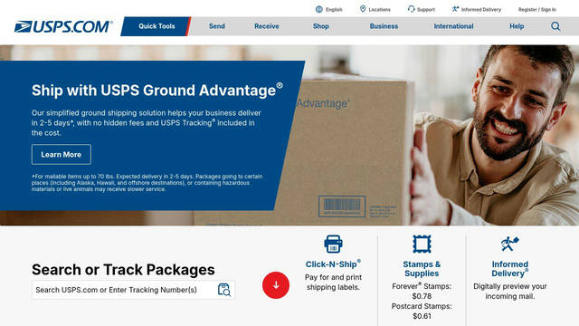 Screenshot: usps.com - uses InterDisplay Screenshot: usps.com - uses InterDisplay