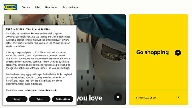 Screenshot: ikea.com - uses Noto IKEA