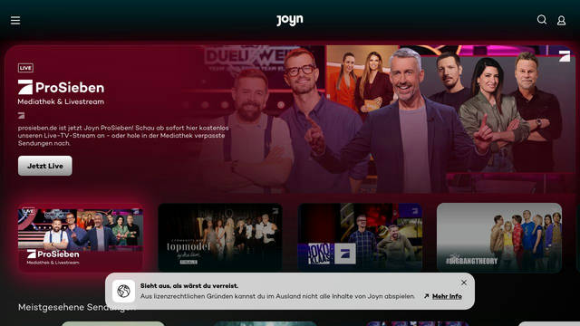 Screenshot: prosieben.de - uses Campton-Bold