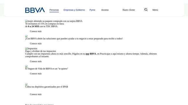 Screenshot: bbva.mx - uses BentonSansBBVA-MediumItalic