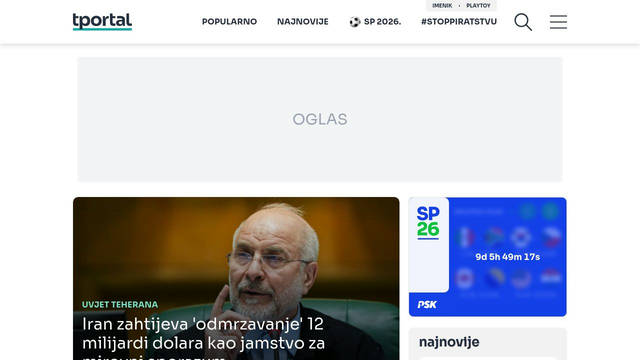 Screenshot: tportal.hr - uses sora Screenshot: tportal.hr - uses sora