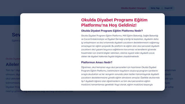 Screenshot: okuldadiyabet.meb.gov.tr - uses Quicksand