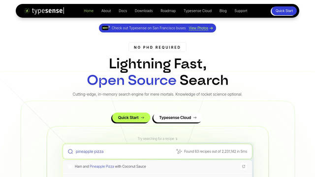 Screenshot: typesense.org - uses Fira Code Screenshot: typesense.org - uses Fira Code