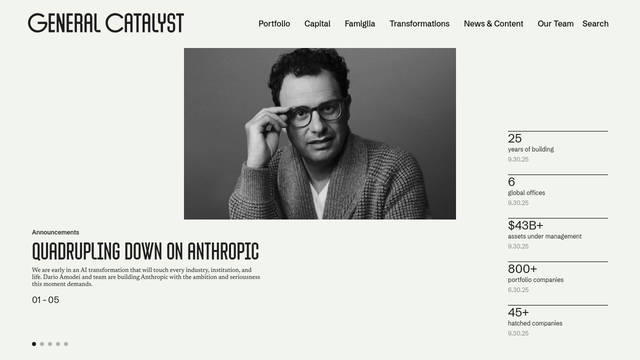 Screenshot: generalcatalyst.com - uses GC Catalyst Sans Extended