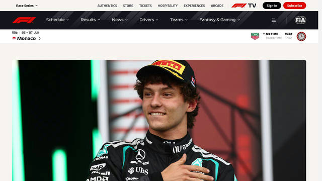 Screenshot: formula1.com - uses KH Interference
