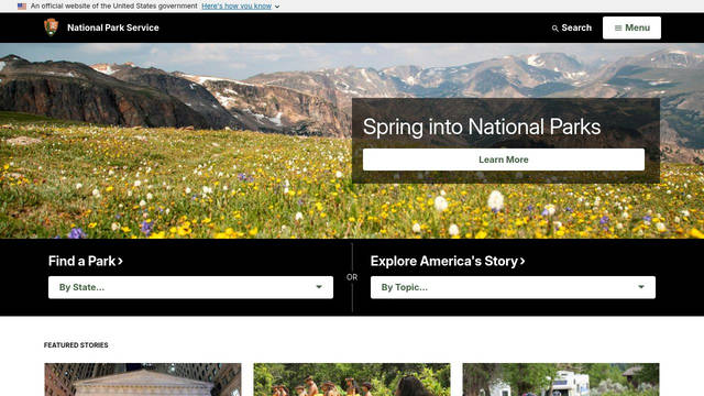 Screenshot: nps.gov - uses Open Sans Condensed