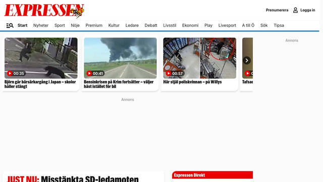 Screenshot: expressen.se - uses siri