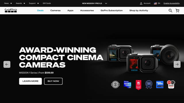 Screenshot: gopro.com - uses SohneBreit