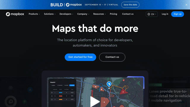 Screenshot: mapbox.com - uses Cera pro
