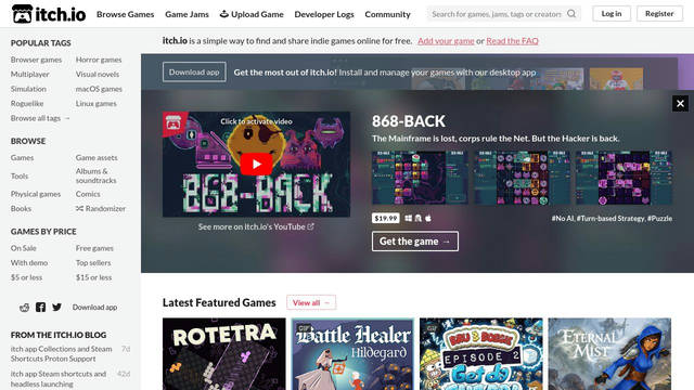 Screenshot: itch.io - uses Lato Screenshot: itch.io - uses Lato