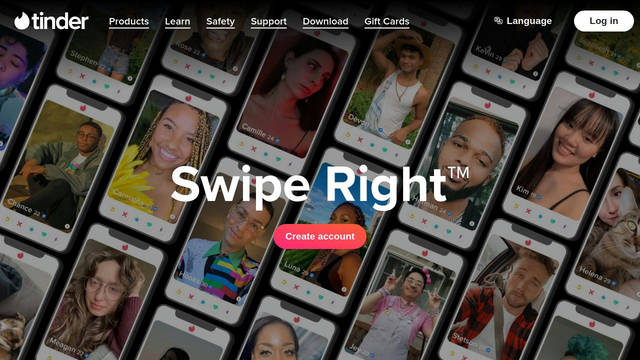 Screenshot: tinder.com - uses Regola