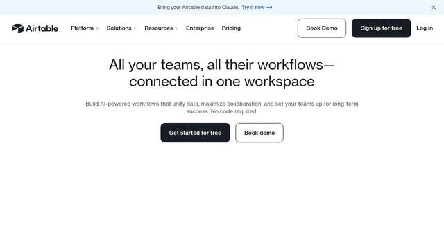 Screenshot: airtable.com - uses Haas Groot Disp