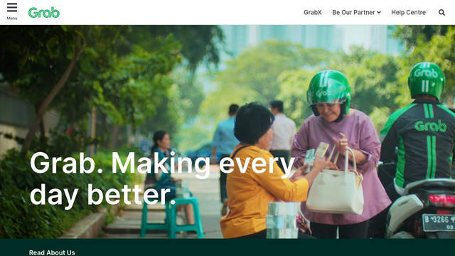 Screenshot: grab.com - uses eicons