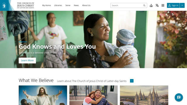 Screenshot: churchofjesuschrist.org - uses Ensign:Sans