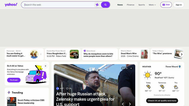 Screenshot: yahoo.com - uses YA Sans VF