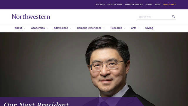 Screenshot: northwestern.edu - uses Akkurat Pro Bold