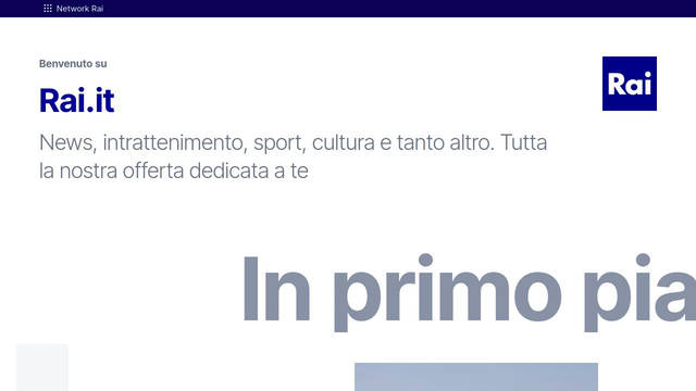 Screenshot: rai.it - uses Inter Tight