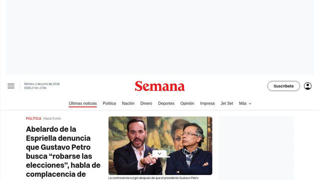 Screenshot: semana.com - uses Switzer