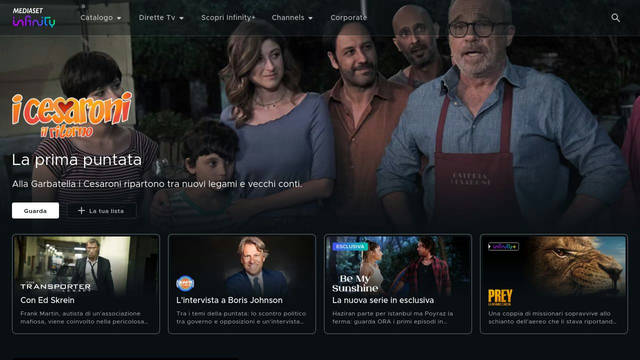 Screenshot: mediaset.it - uses Metropolis