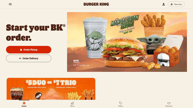 Screenshot: bk.com - uses Flame-Regular