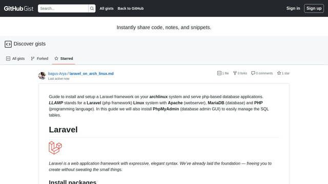 Screenshot: gist.github.com - uses Noto Sans Backtick Fix